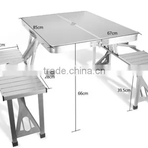 Wholesale Dispaly Dinner Aluminum Adjustable Folding Outdoor Table Set thumbnail-4