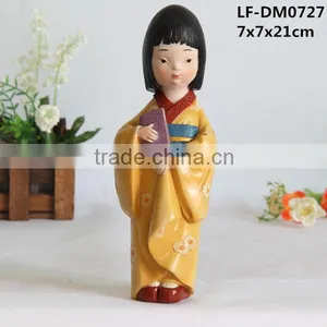 Japan Girl Holding Book Dance Statue Resin Crafts thumbnail-1