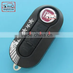 High Quatity Fita 500 Flip Remote Key Shell Black 3 Button Fiat 500 Brava Panda Punto Fobs Romote Key Case thumbnail-1