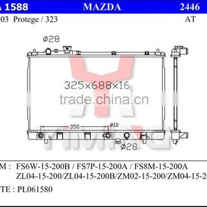 Auto Radiator for Mazda Protege 98-03 AT OEM FS6W-15-200B FS7P-15-200A thumbnail-1