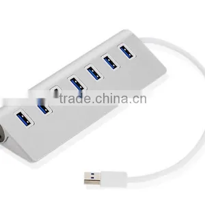 High Quality 7 Ports Aluminum USB 3.0 Usb HUB For Macbook Pro Mac PC Laptop thumbnail-6