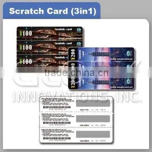 Scratch Off Cards With PVC/Paper/Plastic Material thumbnail-1