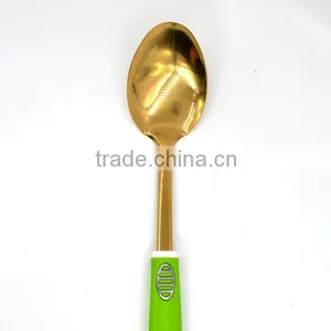 Fashion Style New Design TPR Handle Gold Plating Stainless Steel Serving Spoon thumbnail-3