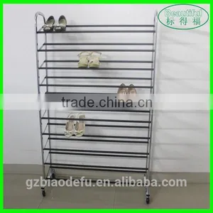 New Design Easy Assembled 10 Tiers Metal Shoe Rack,High Saving Space Metal Shoe Rack thumbnail-1
