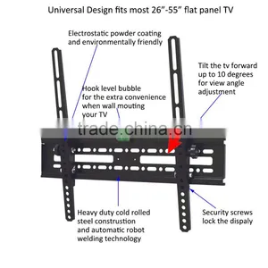Economical Vesa Standard Max 400*400 Quality Tilted Sliding Lcd Plasma tv Wall Mounts for Most 26" - 55" Flat Screen thumbnail-3