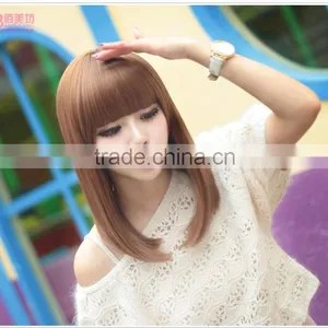 Real Female Hair Wigs Straight Short Hair Korean Pear Small Head Wig thumbnail-2