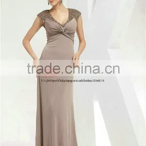 Spandex Cotton Anti-wrinkle High Collar Formal Dress Kaftans Evening Dress thumbnail-2