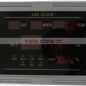 LED Digital Calendar Clock With Week and Temperature thumbnail-1