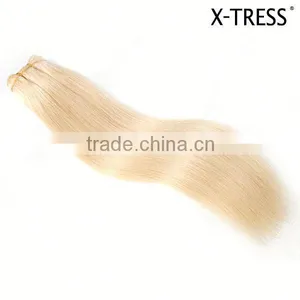 Best Quality Hot Sale 18inch Natural Indonisia Bleach Blond 613 Straight Same Russian Remy Hair Extension Machine Weave Sew thumbnail-1