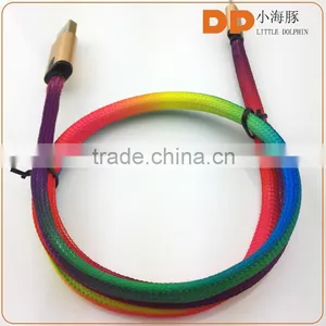 New 2016 Private Mould Connector USB 2.0 Colorful Shoelace 2 in 1 LED USB Cable thumbnail-2