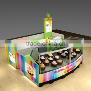 High Quality Customized Frozen Yogurt Kiosk Shop Design /3d Ice Cream Kiosk Design in Mall for Sale thumbnail-1