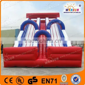 Ali Verified Factory Supplier WSS-075 Giant 3 Lanes Inflatable Slide Price thumbnail-1