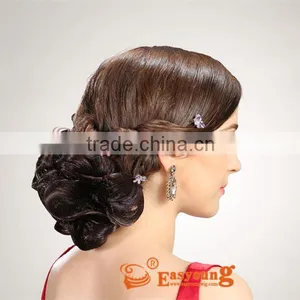 Rose Hair Flowers Suppliers, Wigs Wig Hair Accessories, Salon Synthetic Hair Piece for Updo thumbnail-2