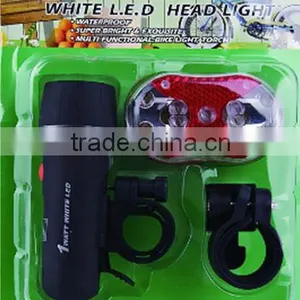 2015hot Sale Bicycle Front Light+rear Light Set 1wat Super Bright Light Set Bike Light Set thumbnail-1