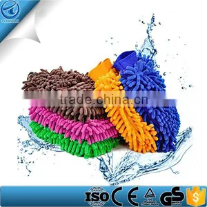Microfiber Dual Sided Car Wash Mitts Multipurpose Dust Cleaning Brush , Professional Car Washing Brush Gloves thumbnail-1