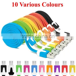 Flat Usb Cable Micro USB Data Sync Charger Charging Cable FOR HTC Samsung Kindle Nokia thumbnail-1