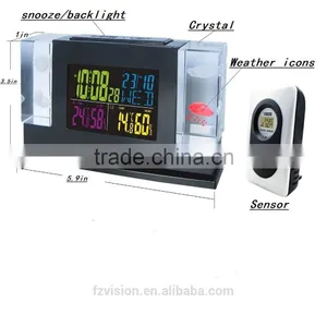 Thermo Hygrometer Digital Wireless Weather Station Alarm Clock/ Automatic Weather Station With 2 Remote Sensors thumbnail-2