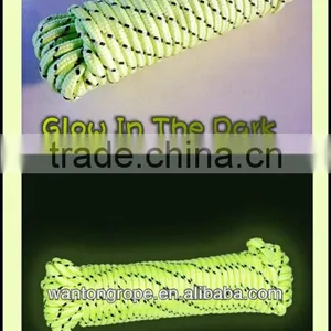 Glow-In-The-Dark Camping Tent Rope Green & Black 1/4 Inch x 50 Feet thumbnail-1