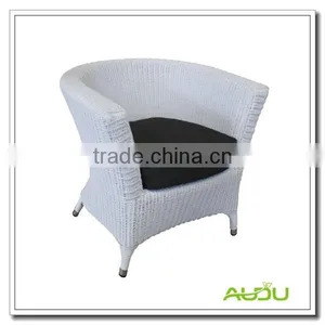 Audu White Round Rattan PROVENCE BUCKET ARMCHAIR thumbnail-1