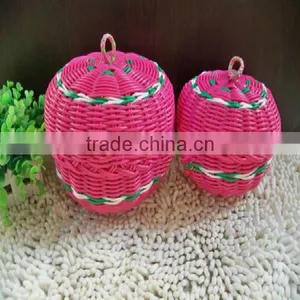 Wholesale Empty Plastic Storage Basket Colorful With Lid thumbnail-1