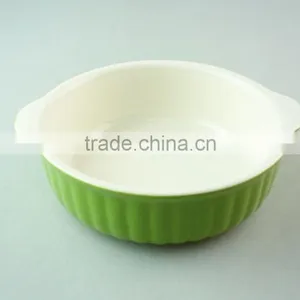 Glazed Ceramic Bake Plate With Handles, Durable Ceramic Bakeware thumbnail-5