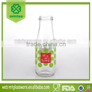 Country Style Mini Color Milk Bottles With Lid Straw thumbnail-1