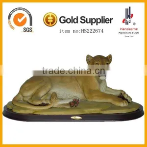17.5 Inch Resin Craft Decoration Large Lively Animal Lion Statues For Sale thumbnail-1