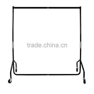 MonsterShop 5ft Clothes Rail Garment Display Rack, Black, 150cm x 150cm x 45cm thumbnail-1