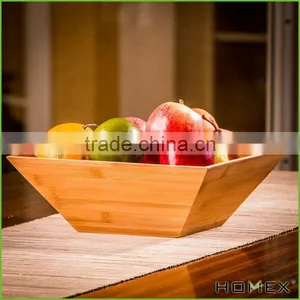 Bamboo Wooden Salad Bowl/ Square Serving Bowl Homex-BSCI thumbnail-4