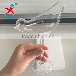 House Decoration Long Stem Tall Glass Bird Vase/ New Style Glass Bird Cup thumbnail-1