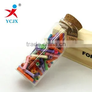 Straight Clear Glass Jar With Cork Lid for Message thumbnail-1