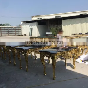 Baroque Style Living Room Furniture Console Desk With Marble Top thumbnail-4