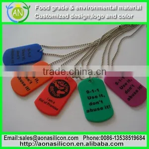 2015 Hot Sale Fashion Silicon Dog Tag|Fashion Silicone Dog Tag|Debossed Logo thumbnail-1