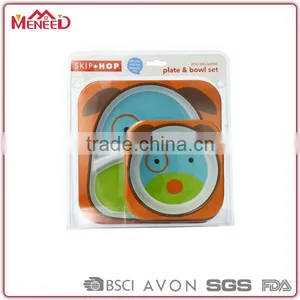 2015 Hot Selling Animal Shape Baby Plates & Bowls, Zoo Melamine Kids Dinner Set thumbnail-1