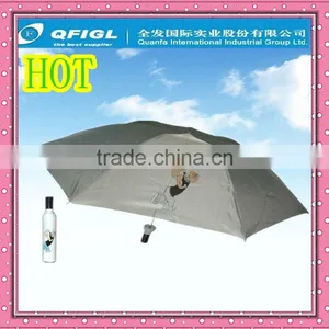 Black Gold Color Sweet Heart Design Wine Bottle Umbrella thumbnail-1