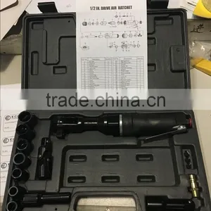1/2" Dr Air Ratchet Wrench Pneumatic Air Tool Set thumbnail-2