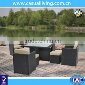 Patio ALL Weather 5 Piece Durable Black Wicker Garden Sofa thumbnail-1