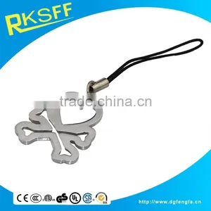 Skeleton Shaped Zinc Alloy Mobile Phone Strap With Different Diamond Color For Choose thumbnail-6