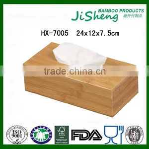 Bamboo Tissue Box - Tissue Holder - 9.5 Inch Natural Bamboo Tissue Cover thumbnail-1