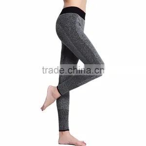 Awesome Design Gym Pants Ladies Yoga Pants With Contrast Color Waistband thumbnail-4