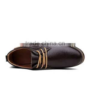 Dark Blue Genuine Leather Men Business Casual Shoes Fashion Best Quality, Lace up Relaxation Leather Shoes Men Fashion Style thumbnail-5