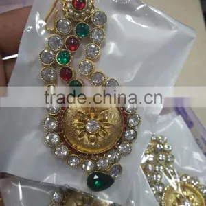 JHOOMAR JHUMAR Side Passa TIKA KUNDAN POLKI Hair Accessory thumbnail-1