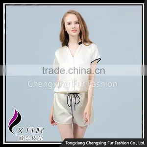 CXLTK01 Wholesale Fashion Ladies Clothes Jumpsuits Soft Silk Pajamas Sleepwear thumbnail-1
