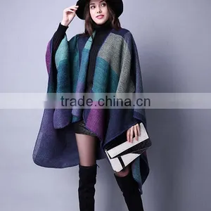 Western Wind 2017 New Spring Style Women Scarf Grid Printed Many Colors Imitated Cashmere Material Ladies Cloak thumbnail-3