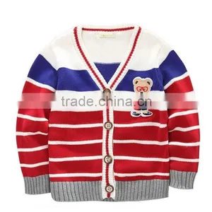 Stripe Sweater Kids Sweater Fashion Cardigan Wholesale Cotton Sweaters Kids thumbnail-1