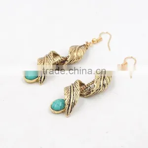 Zm53244a Vintage and Classical Green Color Diamond Drop Style Silver Earrings thumbnail-6