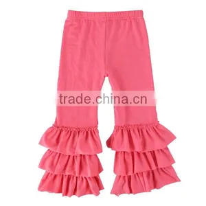 2016 High Quality Cotton Kids Ruffle Pants Children Boutique Clothes Girls Triple Ruffle Pants thumbnail-4