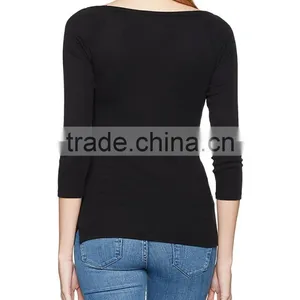 Women's Boat Neck 3/4 Raglan Sleeve T Shirt thumbnail-6