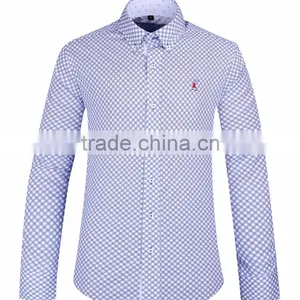 2017 Customized Printing Men's Long Sleeve Shirt With Contrast Collar and Cuff thumbnail-2