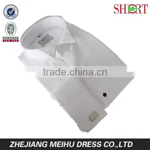 2017 White Slim Fit Wing Collar French Cuff Tuxedo Shirt thumbnail-1